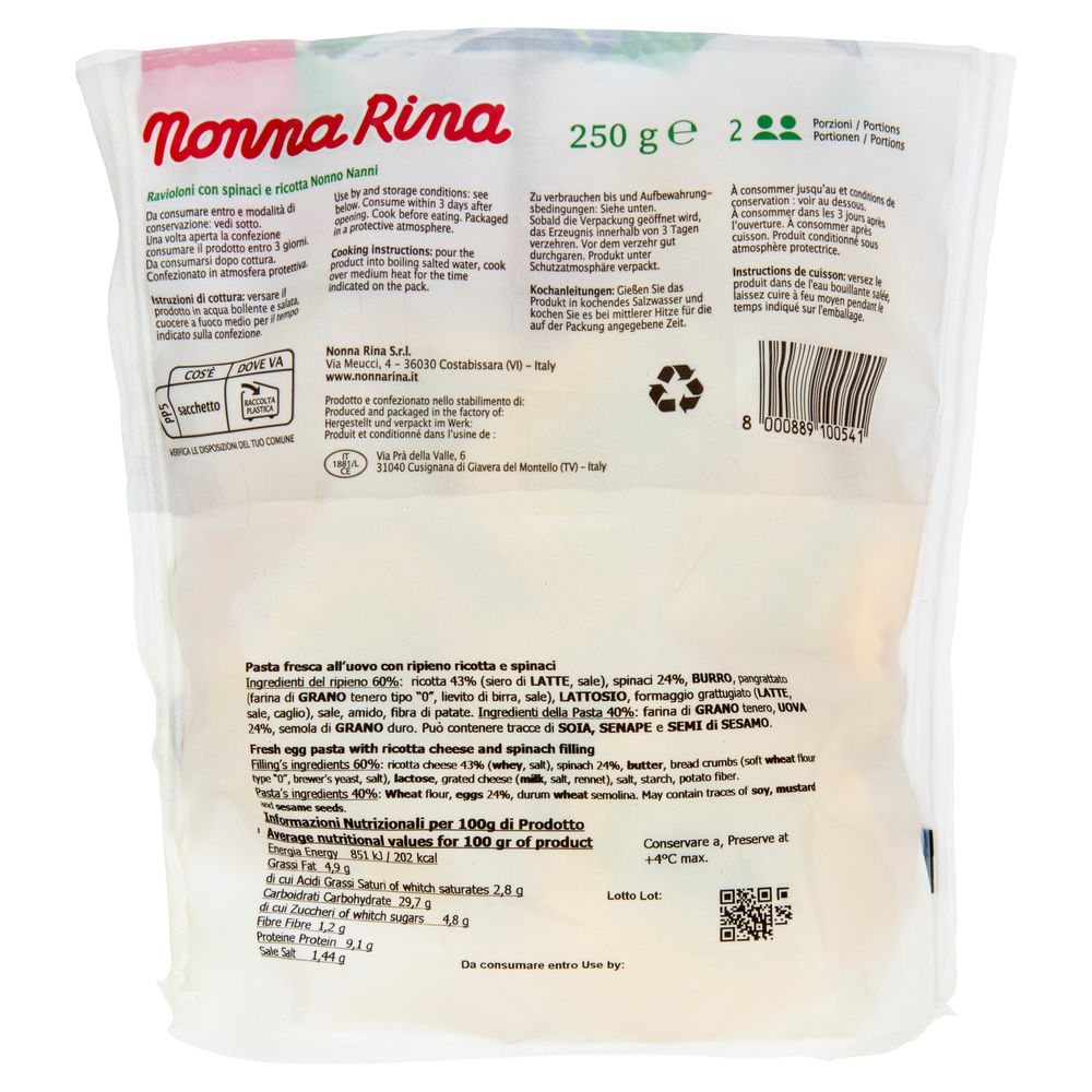 RAVIOLONI RICOTTA E SPINACI NONNA RINA G 250 - 4
