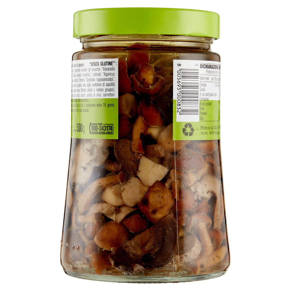 FUNGHI MISTI IN OLIO DI SEMI D'AMICO VASO VETRO G 700 - 3