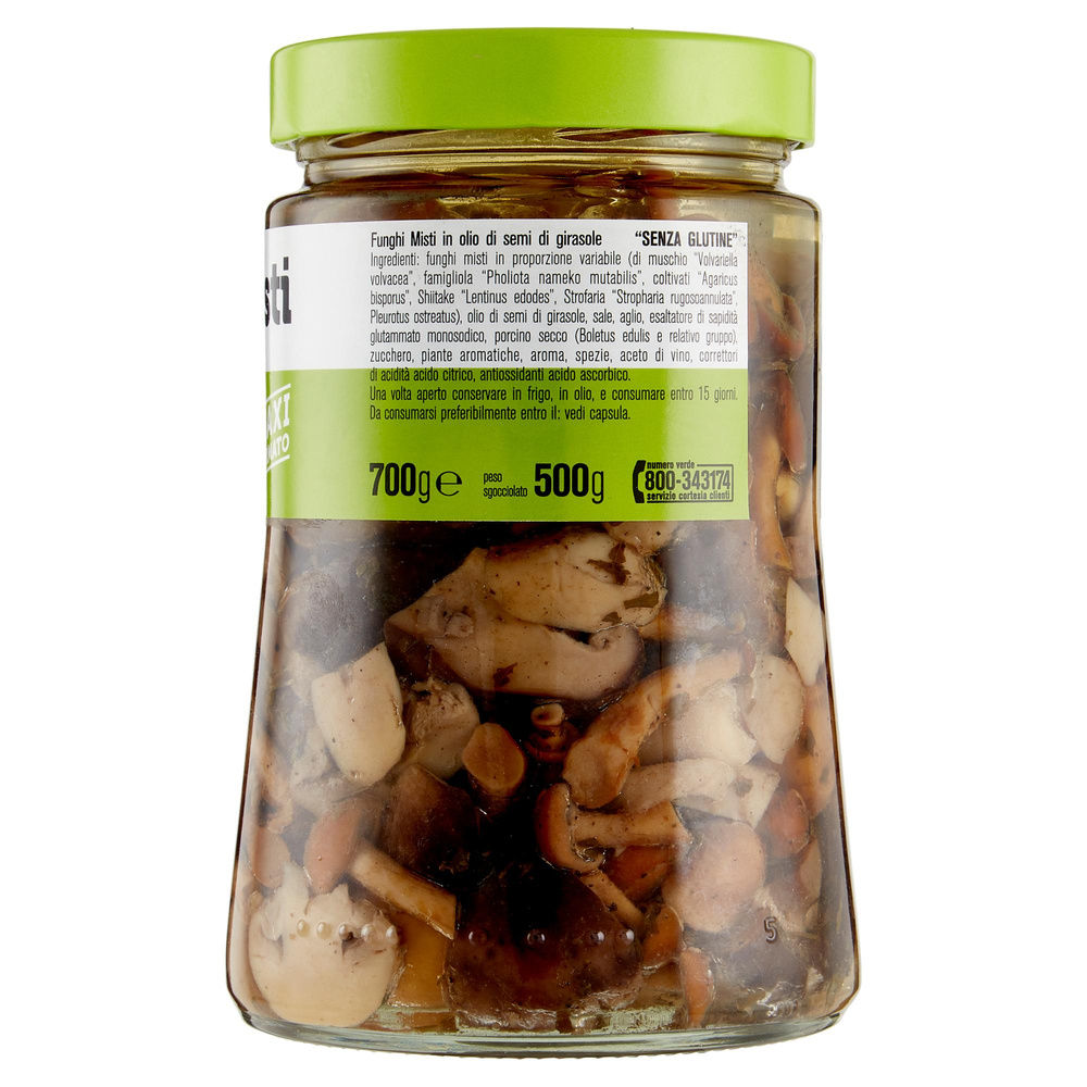 FUNGHI MISTI IN OLIO DI SEMI D'AMICO VASO VETRO G 700 - 5