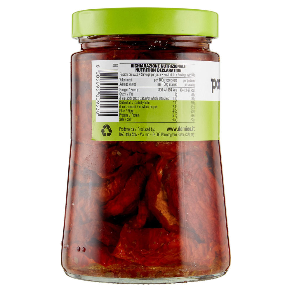 POMODORI SECCHI IN OLIO DI SEMI D'AMICO VASO VETRO G 700 - 4