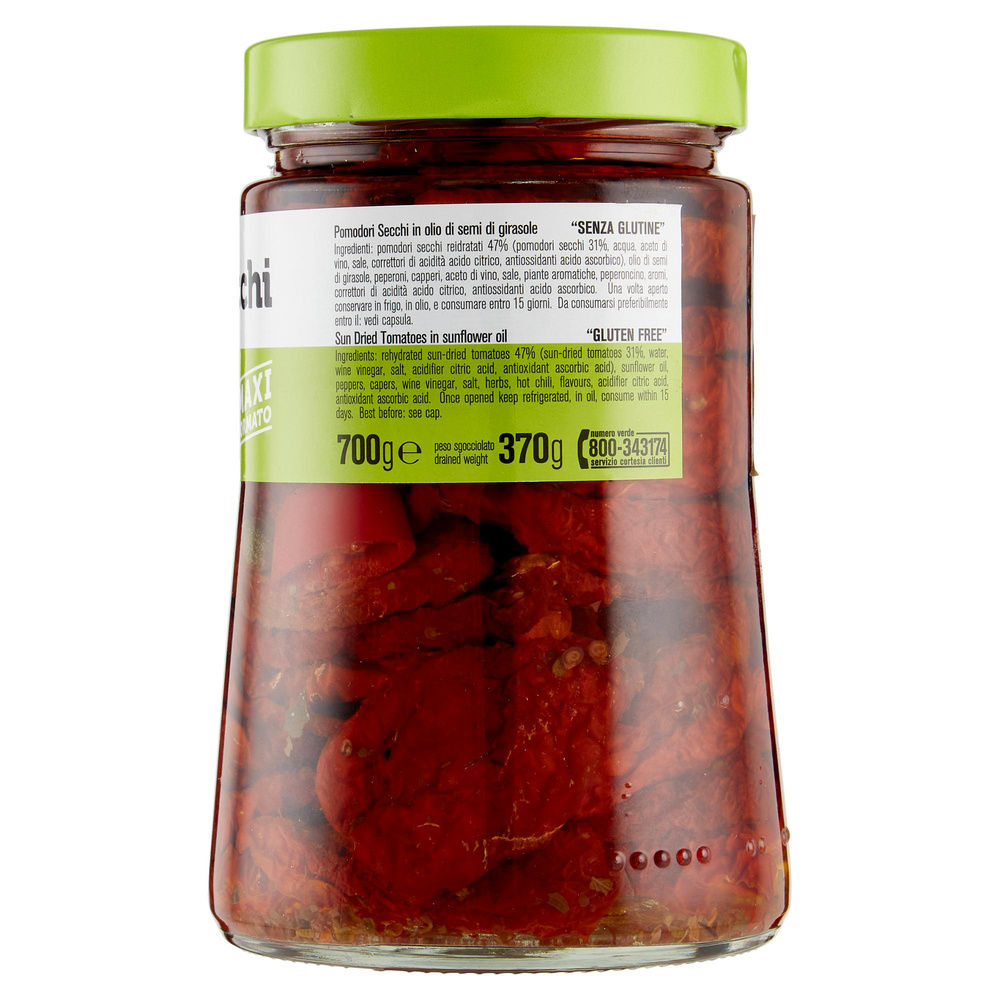 POMODORI SECCHI IN OLIO DI SEMI D'AMICO VASO VETRO G 700 - 7