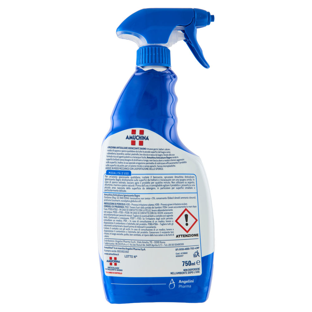 DETERGENTE PICCOLE SUPERFICI AMUCHINA IGIENIZZANTE BAGNO ML 750 - 1
