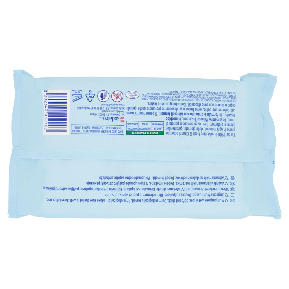 SALVIETTE MILLEUSI FRESH & CLEAN CLASSIC GRANDI VIAGGI PZ.72 - 1