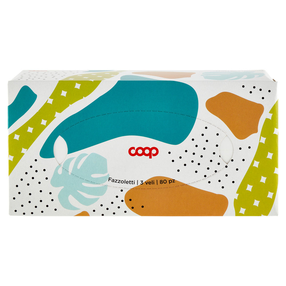 FAZZOLETTI DI CARTA COOP FSC 3 VELI X80PC BOX RETTANGOLARE SCATOLA PZ 1 - 3