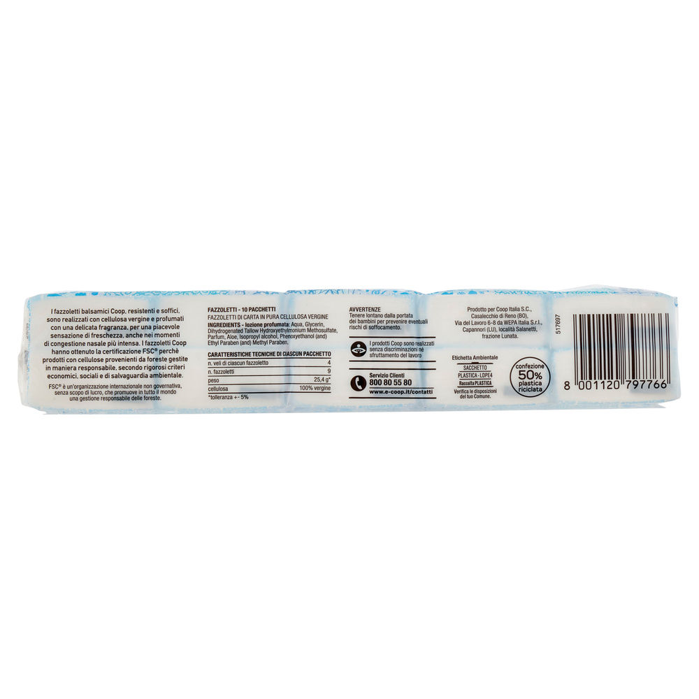 FAZZOLETTI DI CARTA COOP FSC BALSAMICI 4VELI 9X PZ.10 - 6