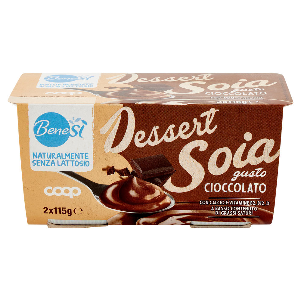 DESSERT UHT SOIA CIOCCOLATO COOP BENE SI' 2X115G - 2