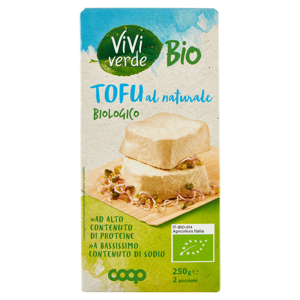 Tofu al naturale bio vivi verde coop busta 2x125 g