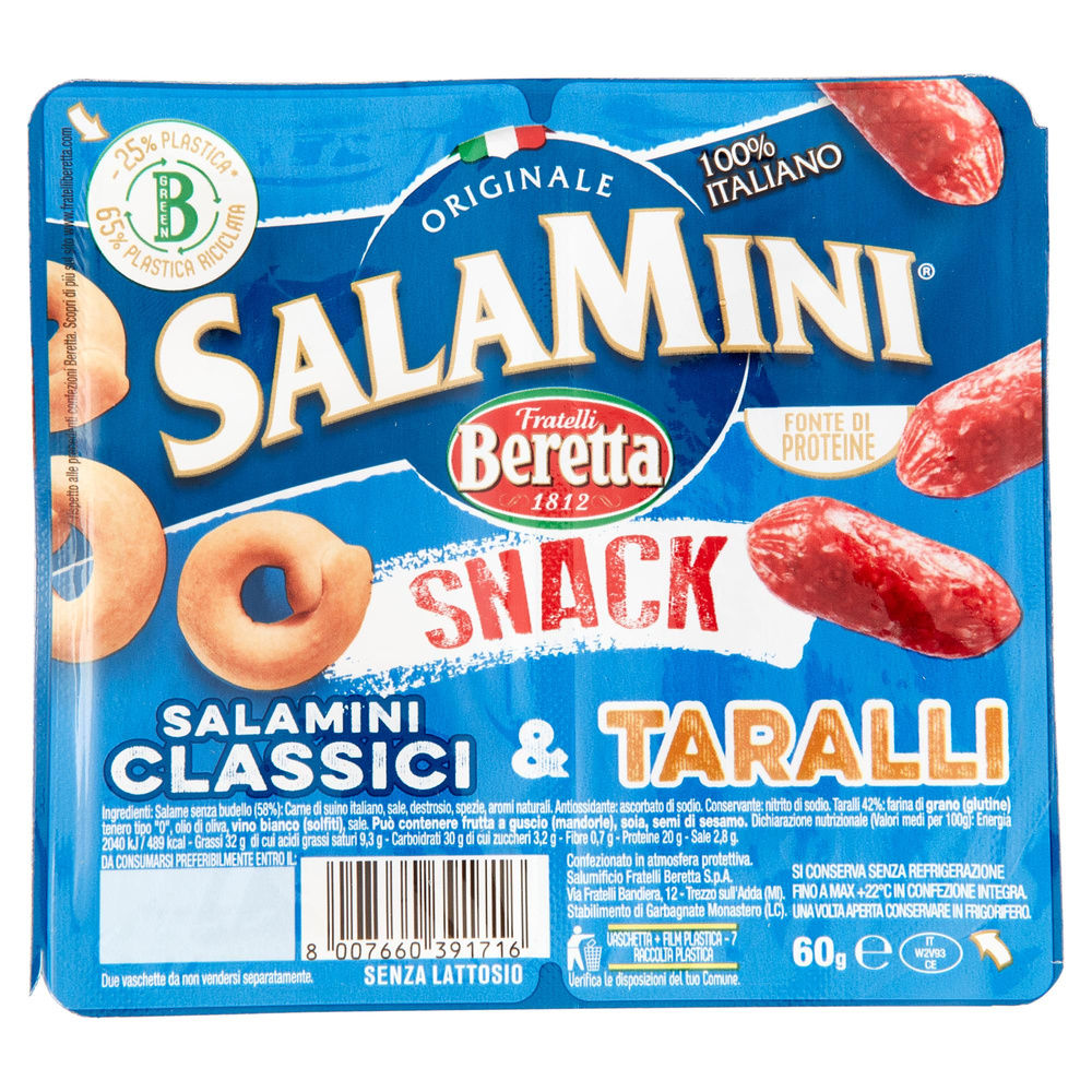 SALAMINI CLASSICI PIU' TARALLI BERETTA VASCHETTA 60 G - 2