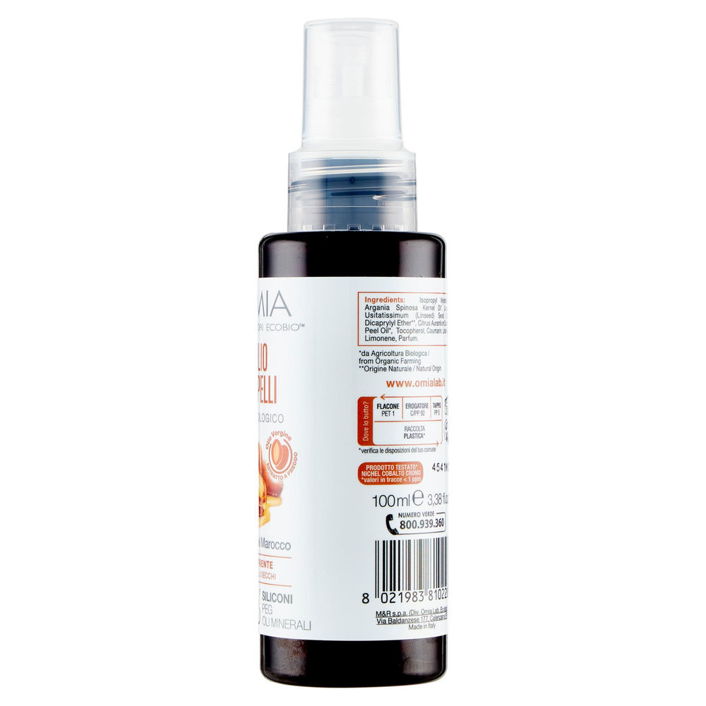 OLIO PER CAPELLI OLIO ARGAN ECOBIOLOGICO OMIA LABORATOIRES ML 100 - 3