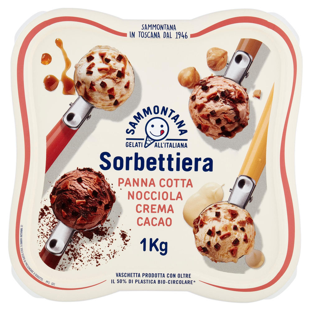 SORBETTIERA PANNA COTTA/NOCCIOLA/CREMA/CACAO SAMMONTANA KG.1 - 0