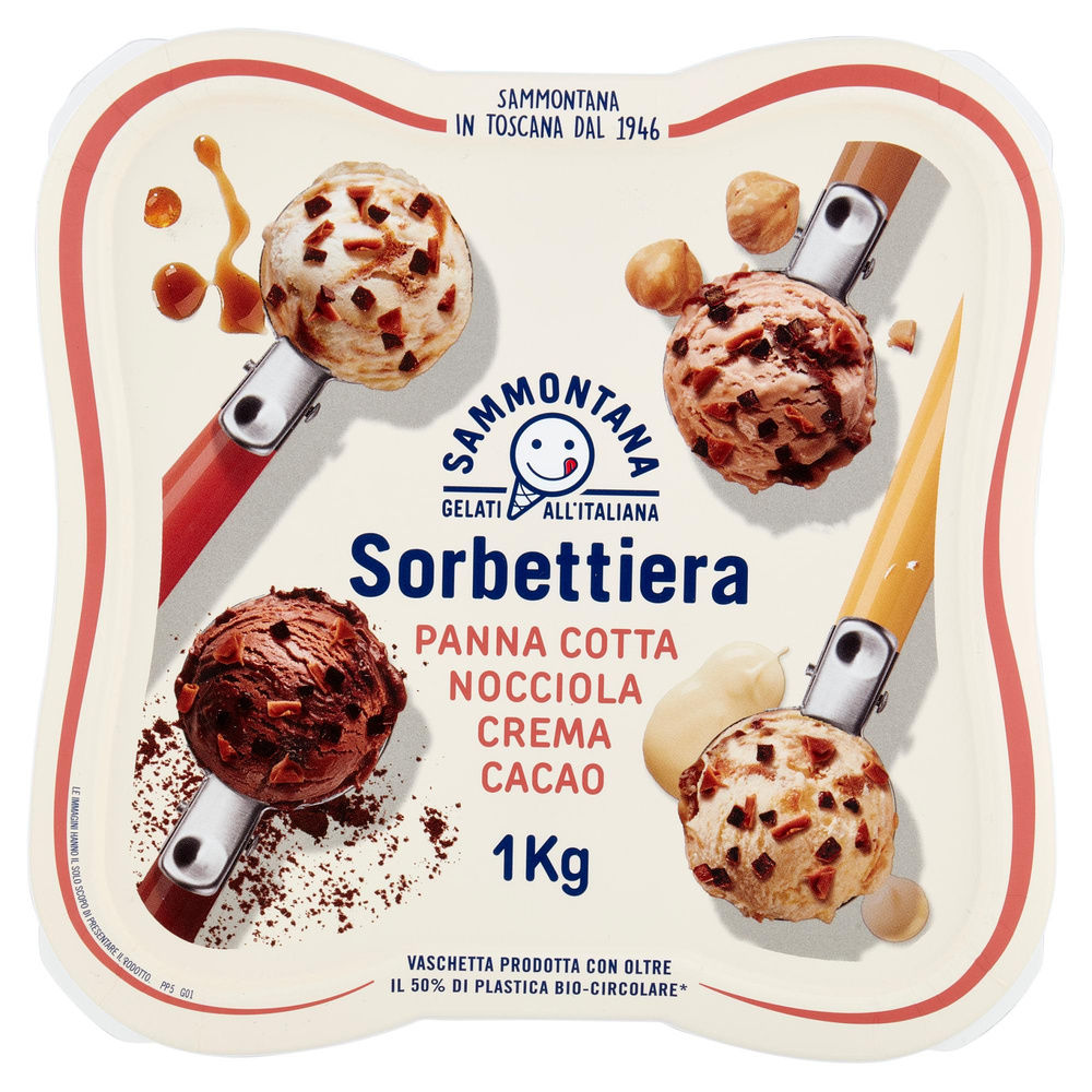 SORBETTIERA PANNA COTTA/NOCCIOLA/CREMA/CACAO SAMMONTANA KG.1 - 4