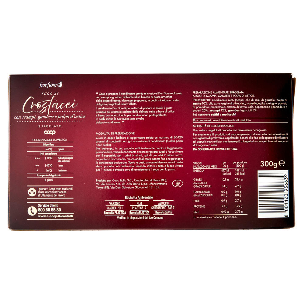 CONDIMENTO PRONTO AI CROSTACEI FIOR FIORE COOP VASSOIO G 300 - 1