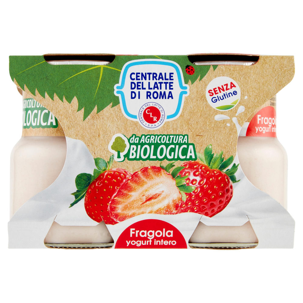 YOGURT BIO INTERO FRAGOLA CENTRALE DEL LATTE DI ROMA 2X125 G - 0