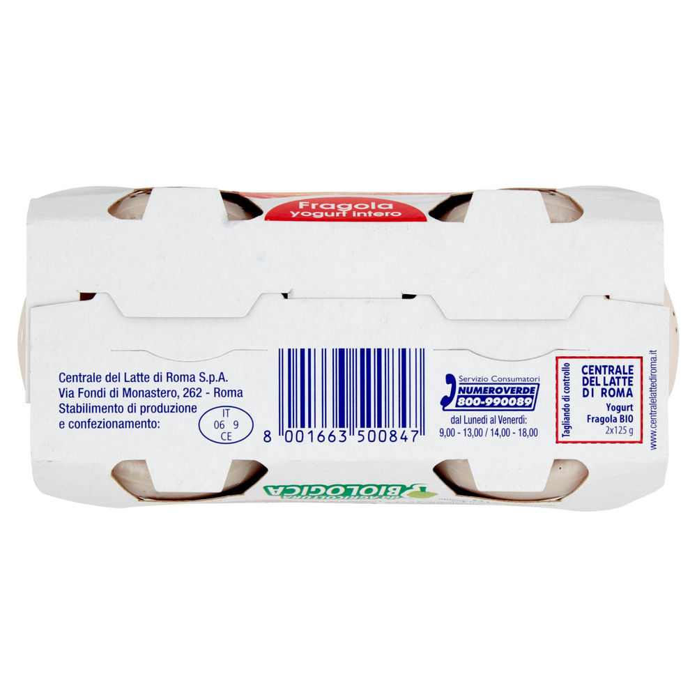 YOGURT BIO INTERO FRAGOLA CENTRALE DEL LATTE DI ROMA 2X125 G - 6