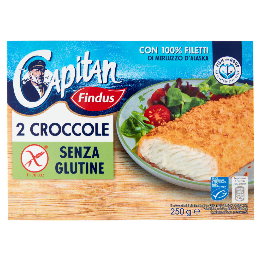 2 CROCCOLE SENZA GLUTINE MSC CAPITAN FINDUS SCATOLA G 250 - 0