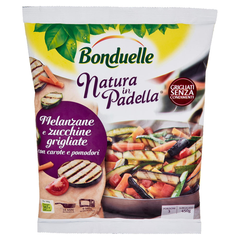 MELANZANE ZUCCHINE GRIGLIATE CON POMODORI E CAROTE BONDUELLE BUSTA G 450 - 2