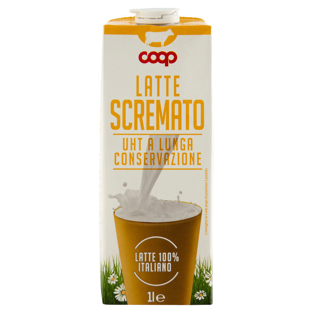 Latte uht scremato 100% italiano coop l 1