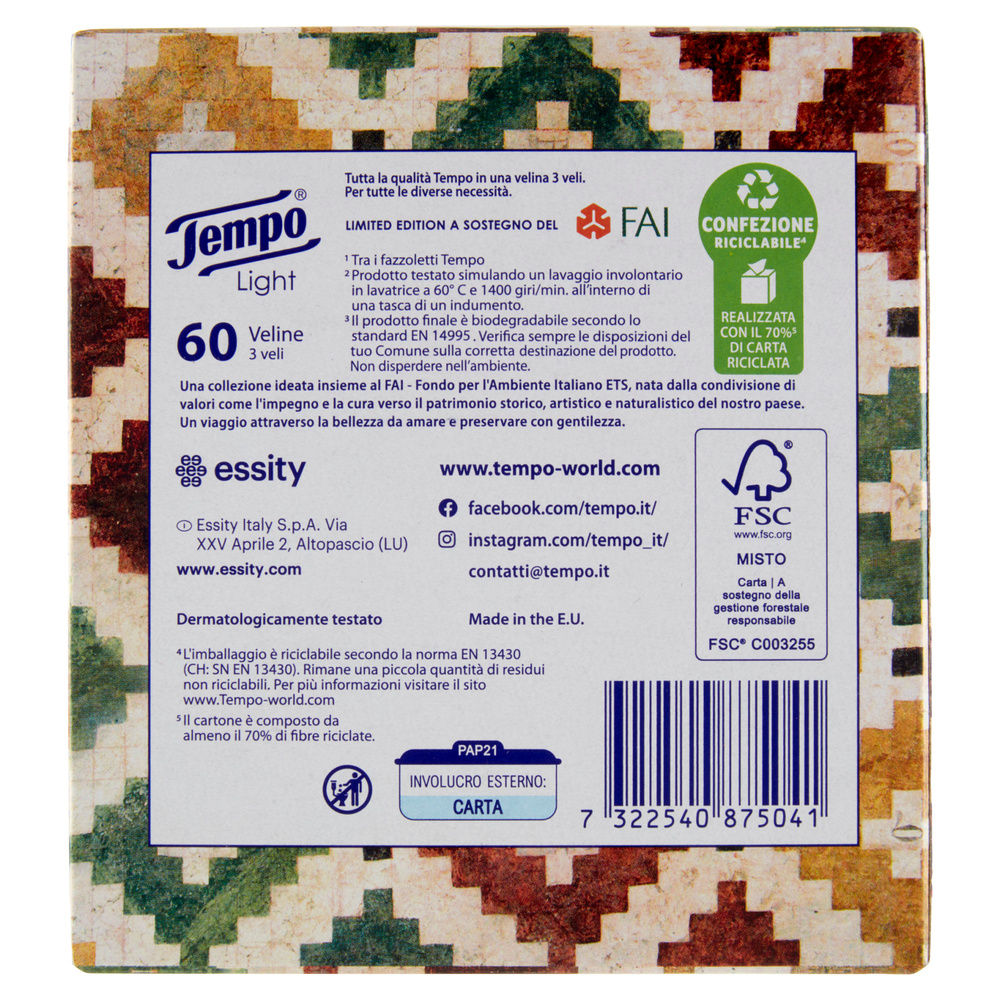 FAZZOLETTI TEMPO LIGHT 3 VELI X 60 SCATOLA PZ 1 - 1