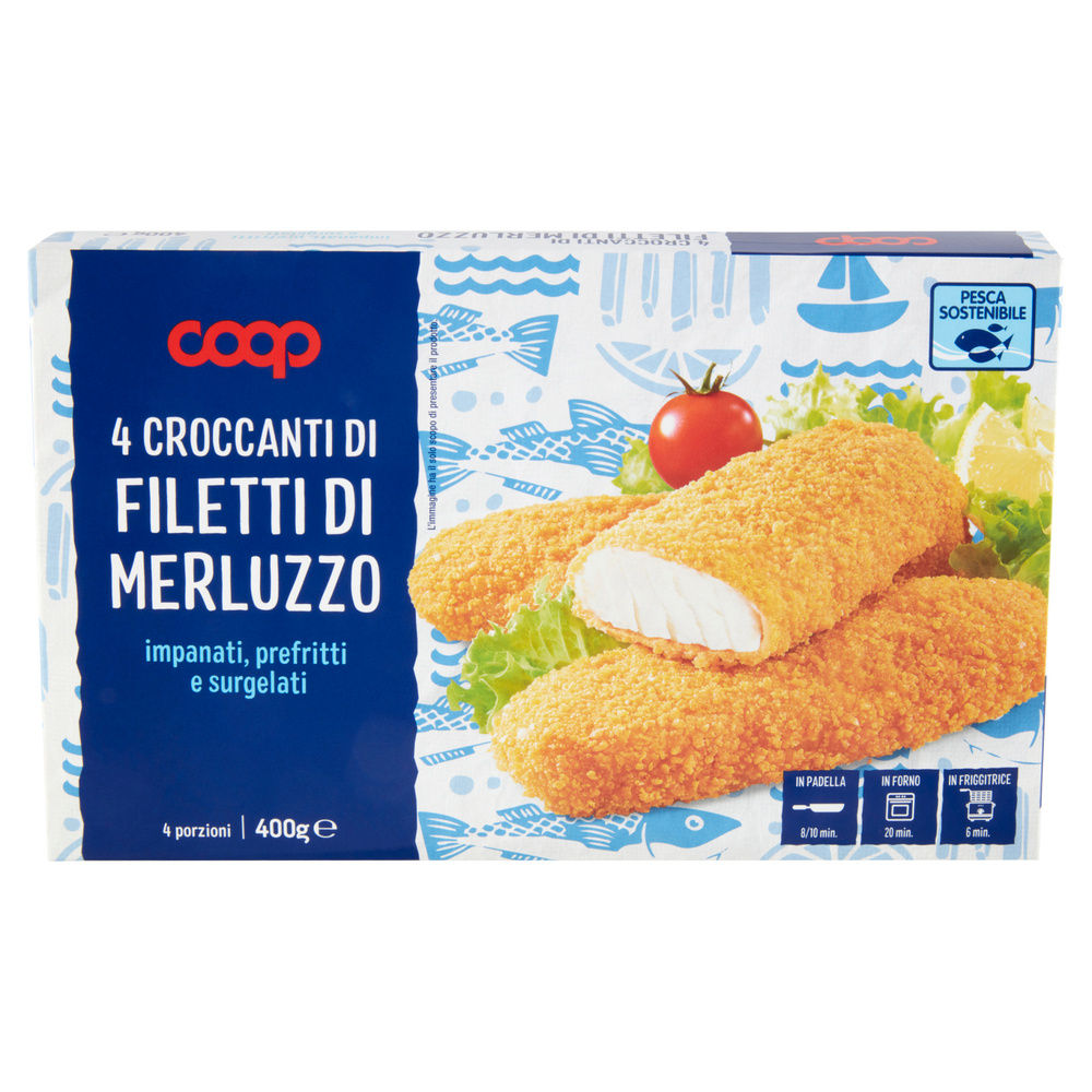 CROCCANTI DI FILETTI DI MERLUZZO IMPANATI E SURGELATI COOP PZ 4 G 400 - 2