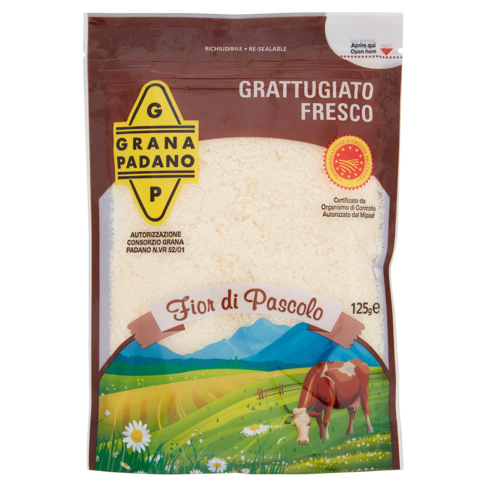 GRANA PADANO GRATTUGIATO DOP FIOR DI PASCOLO BUSTA 125G - 0