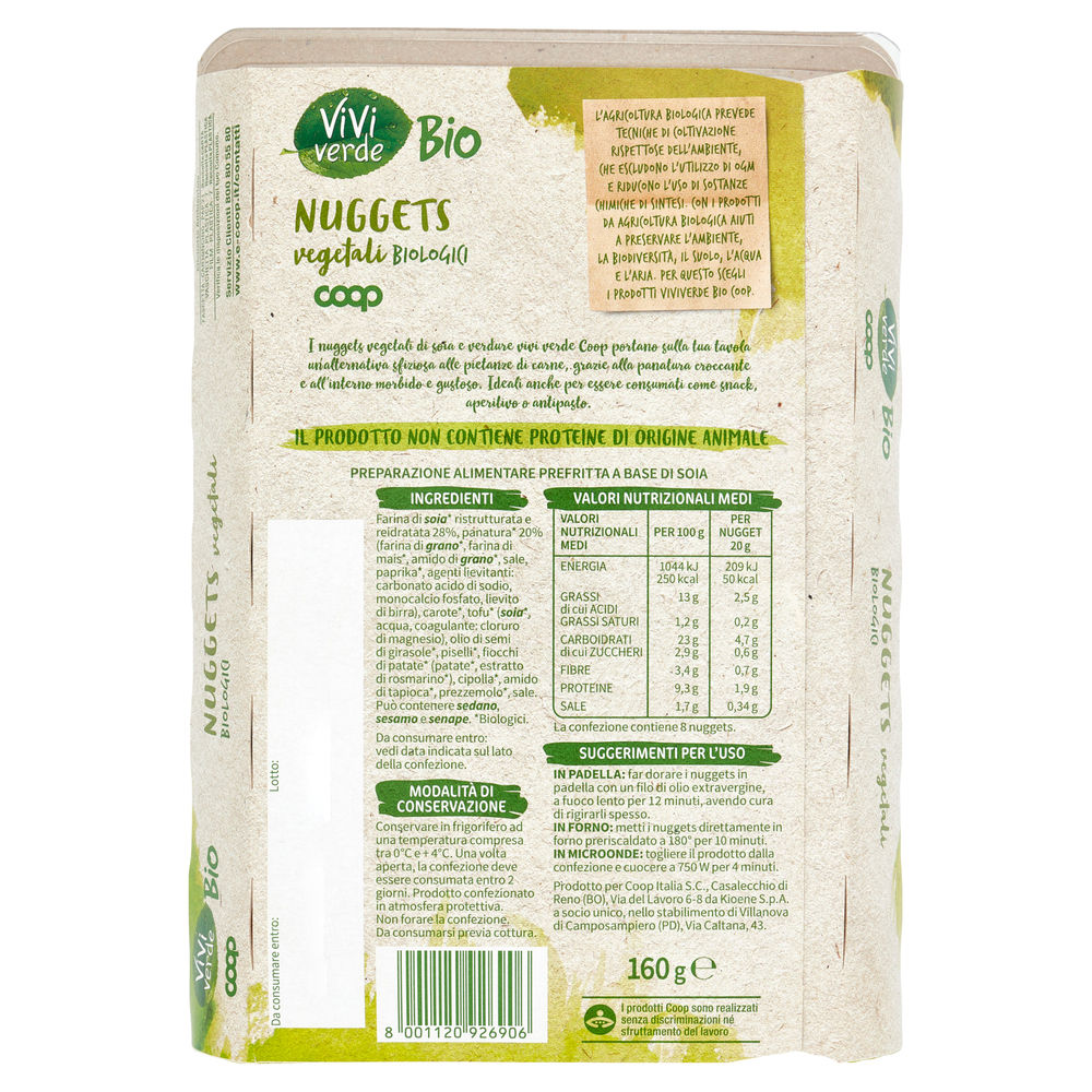 NUGGETS DI SOIA VEGETALI BIO VIVI VERDE COOP G 160 - 1