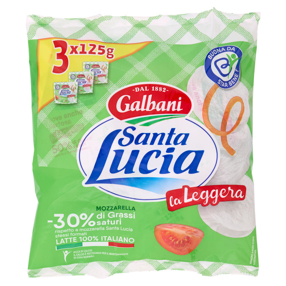 MOZZARELLA LIGHT SANTA LUCIA GALBANI TRIS 630 G SGOCC. 3X125 G OS - 0