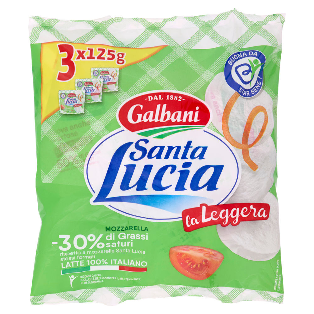 MOZZARELLA LIGHT SANTA LUCIA GALBANI TRIS 630 G SGOCC. 3X125 G OS - 3
