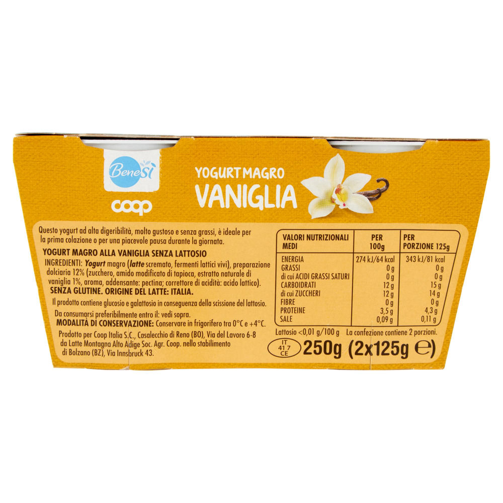 YOGURT DELATTOSATO BENE SI' COOP VANIGLIA G 125X2 - 1