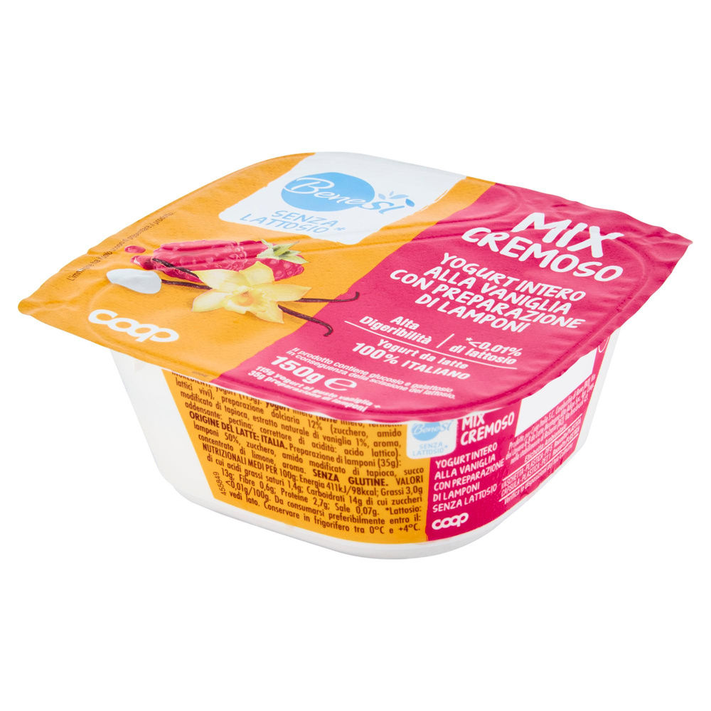 YOGURT DELATTOSATO BICOMPARTO BENE SI' COOP VANIGLIA E LAMPONI G 150 - 2