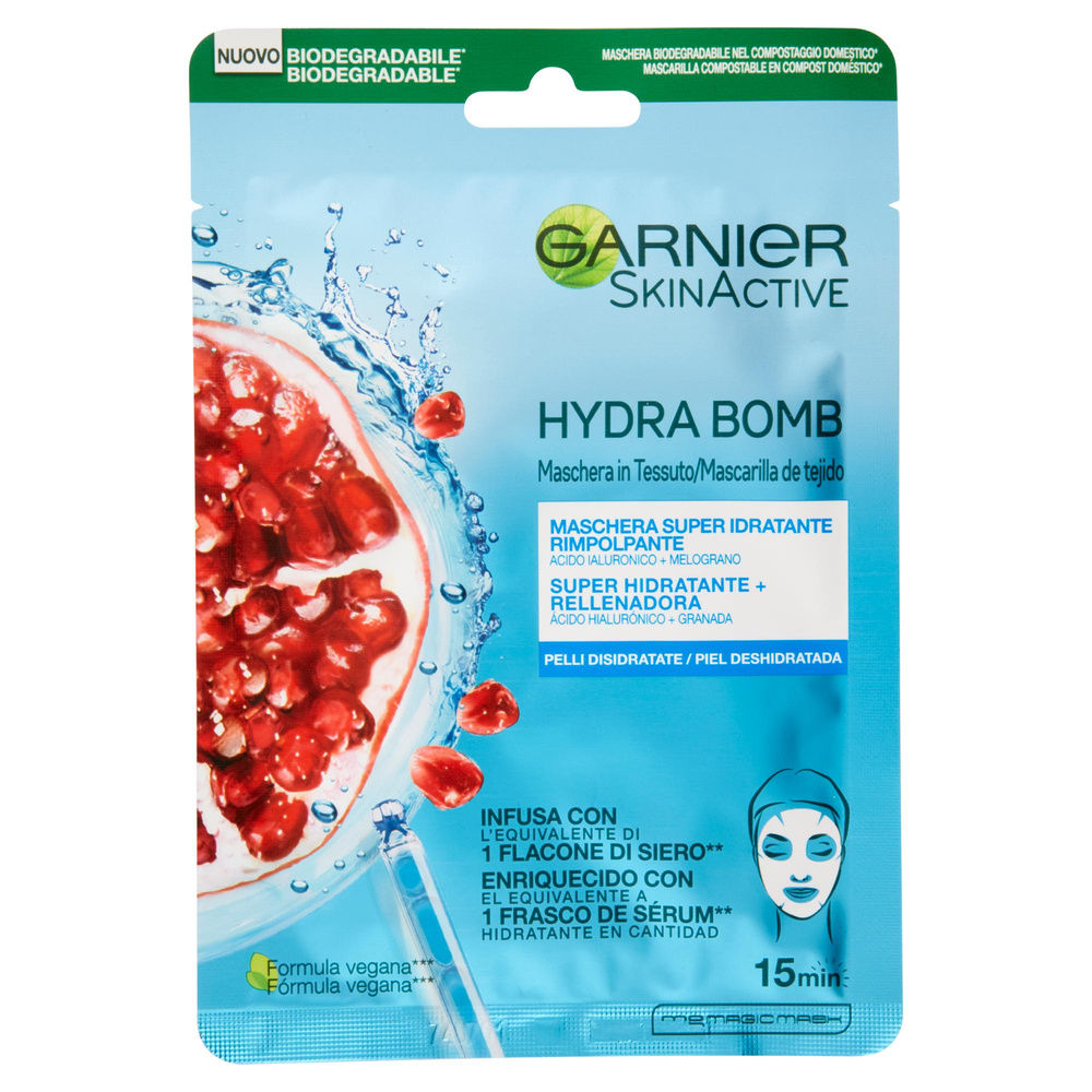 MASCHERA VISO IN TESSUTO GARNIER SKIN ACTIVE HYDRA BOMB RIMPOLPANTE PZ.1 - 5