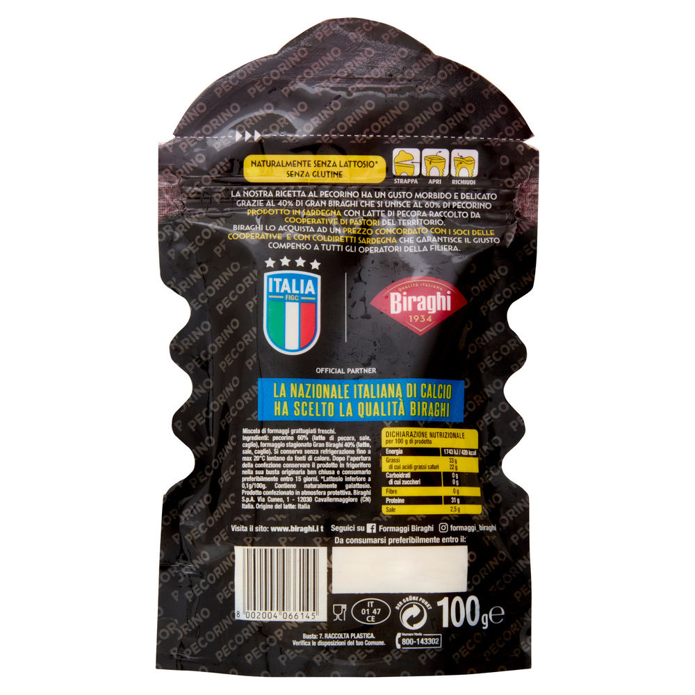 GRATTUGIATO FRESCO BIRAGHI AL PECORINO 100% ITA BUSTA G 100 - 1