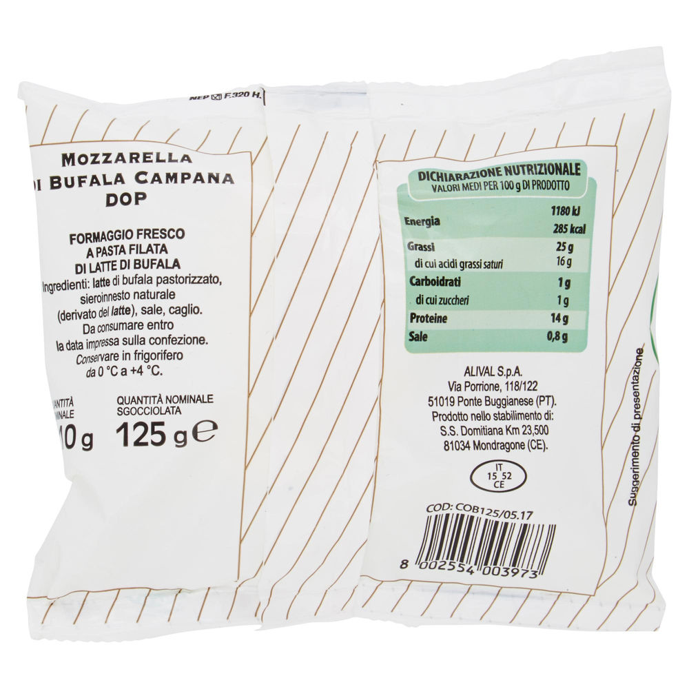 MOZZARELLA DI BUFALA CAMPANA DOP SOLO PER VOI G 210 SGOCC. G 125 - 1