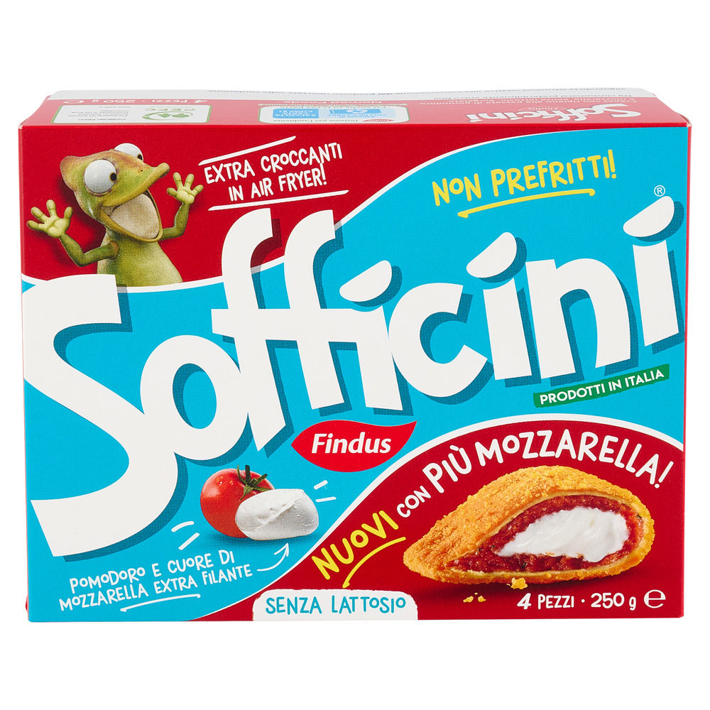 SOFFICINI POMODORO E MOZZARELLA SENZA LATTOSIO FINDUS 4 PZ SCATOLA G 250 - 7