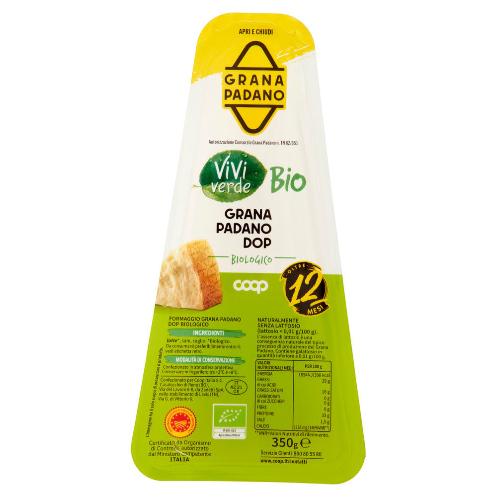 GRANA PADANO DOP BIOLOGICO COOP VIVIVERDE TRANCIO G 350 - 2