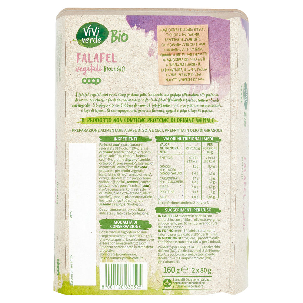 FALAFEL DI CECI VEGETALI BIO VIVIVERDE COOP G 160 - 1