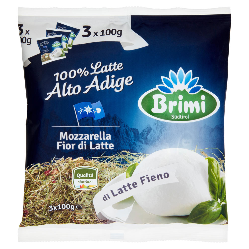 BRIMI MOZZARELLA LATTE FIENO CENTRALE LATTE BRESSANONE -PALLA 545G SGOCC. 3X100G - 1