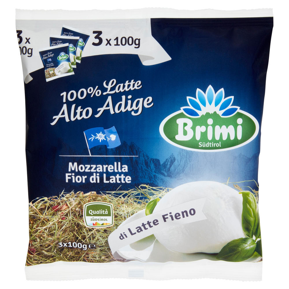 BRIMI MOZZARELLA LATTE FIENO CENTRALE LATTE BRESSANONE -PALLA 545G SGOCC. 3X100G - 4