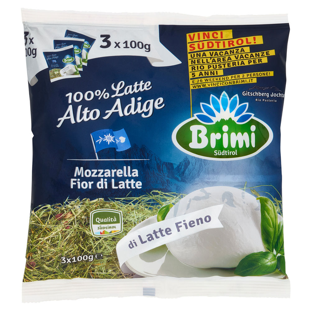 BRIMI MOZZARELLA LATTE FIENO CENTRALE LATTE BRESSANONE -PALLA 545G SGOCC. 3X100G - 0