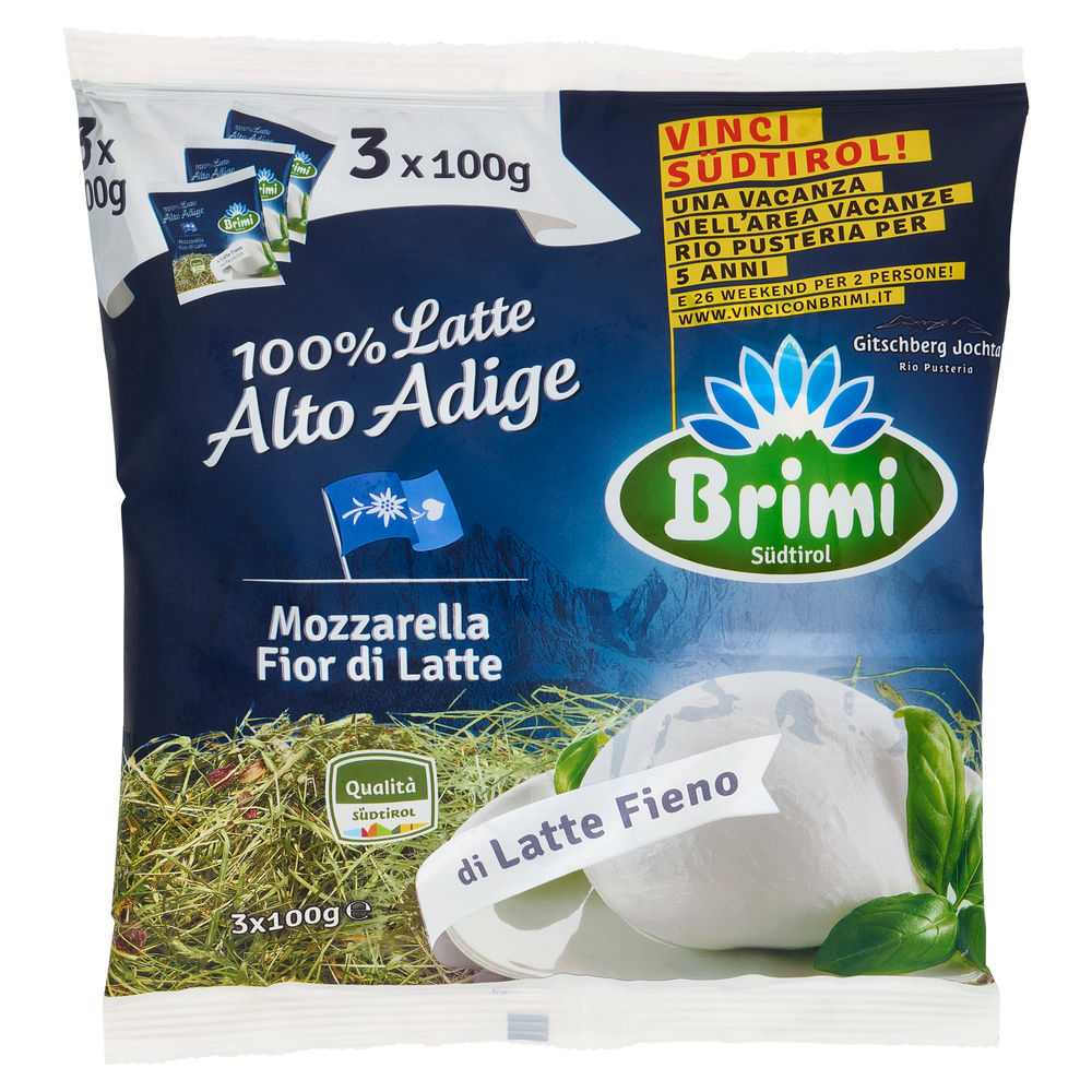 BRIMI MOZZARELLA LATTE FIENO CENTRALE LATTE BRESSANONE -PALLA 545G SGOCC. 3X100G - 10