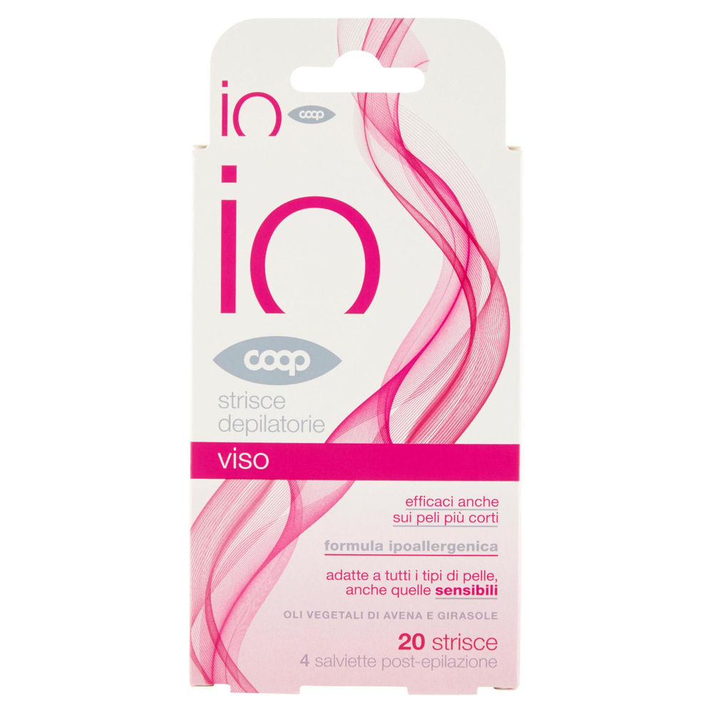 STRISCE DEPILATORIE VISO IO COOP 20 PZ + 4 SALVIETTE POST-EPILAZIONE - 1