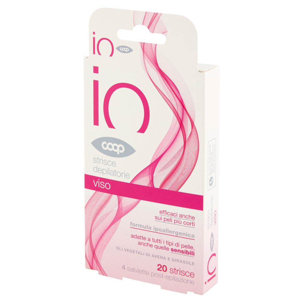 STRISCE DEPILATORIE VISO IO COOP 20 PZ + 4 SALVIETTE POST-EPILAZIONE - 14