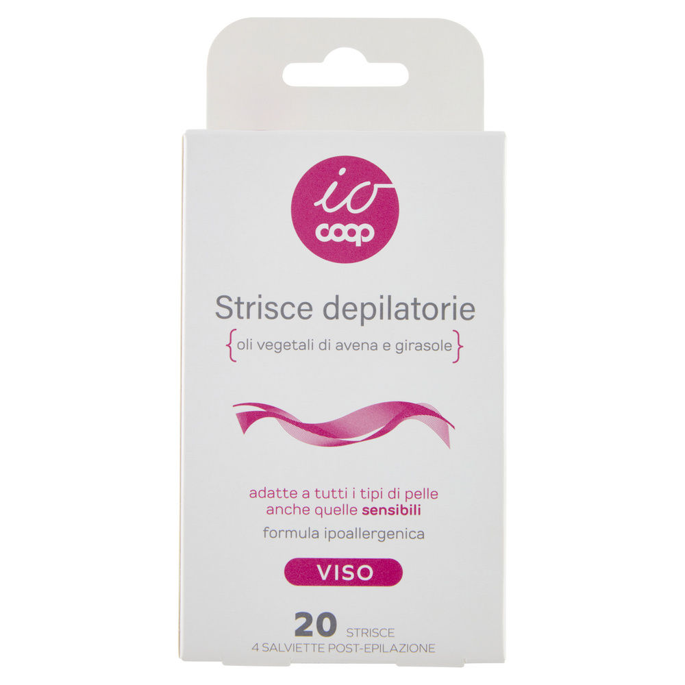 STRISCE DEPILATORIE VISO IO COOP 20 PZ + 4 SALVIETTE POST-EPILAZIONE - 0