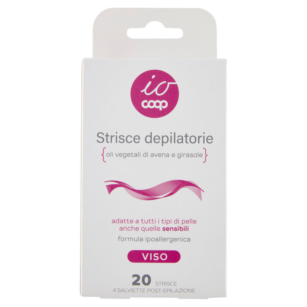 STRISCE DEPILATORIE VISO IO COOP 20 PZ + 4 SALVIETTE POST-EPILAZIONE - 8