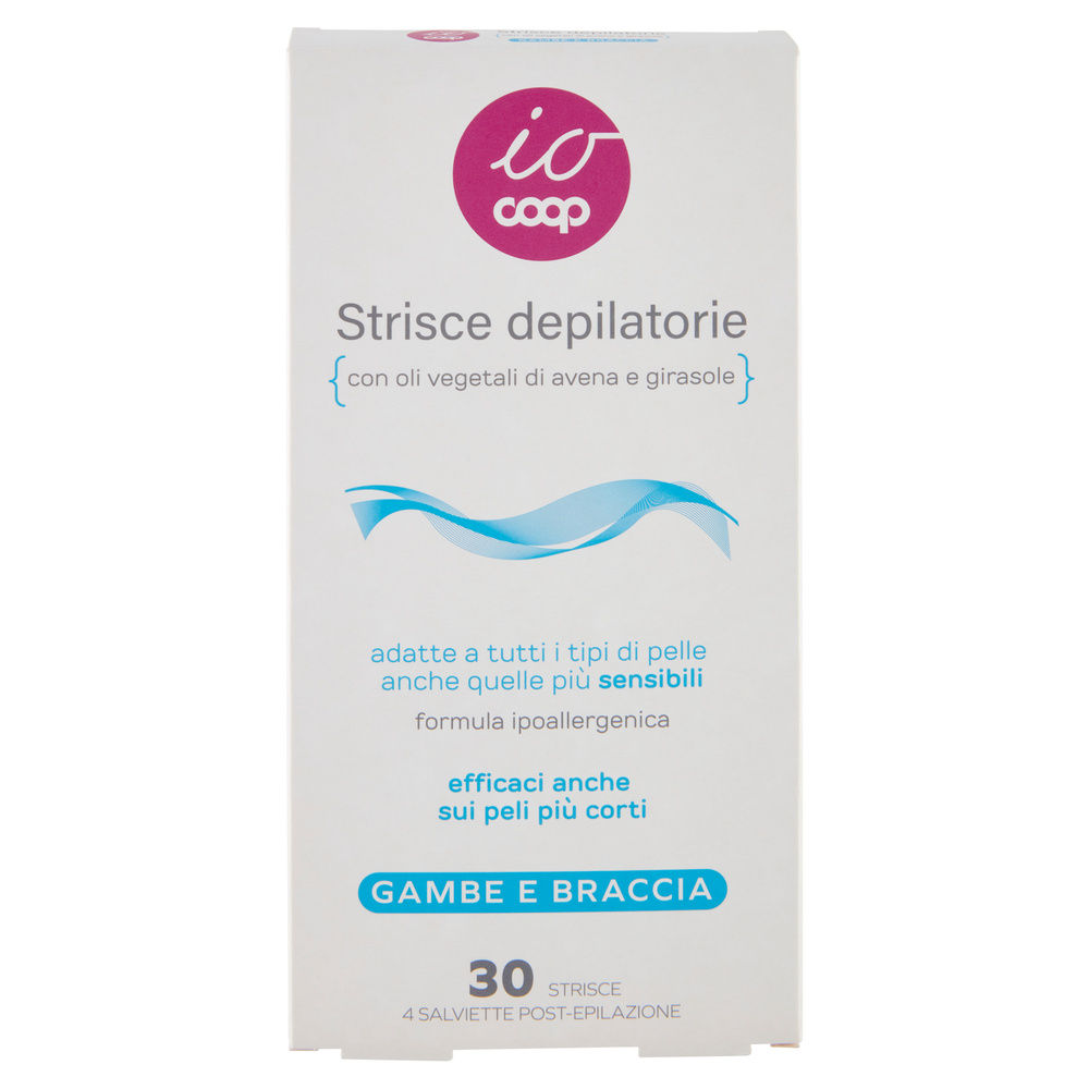 STRISCE DEPILATORIE GAMBE E BRACCIA IO COOP 30 PZ + 4 SALVIETTE POST-EPILAZIONE - 4