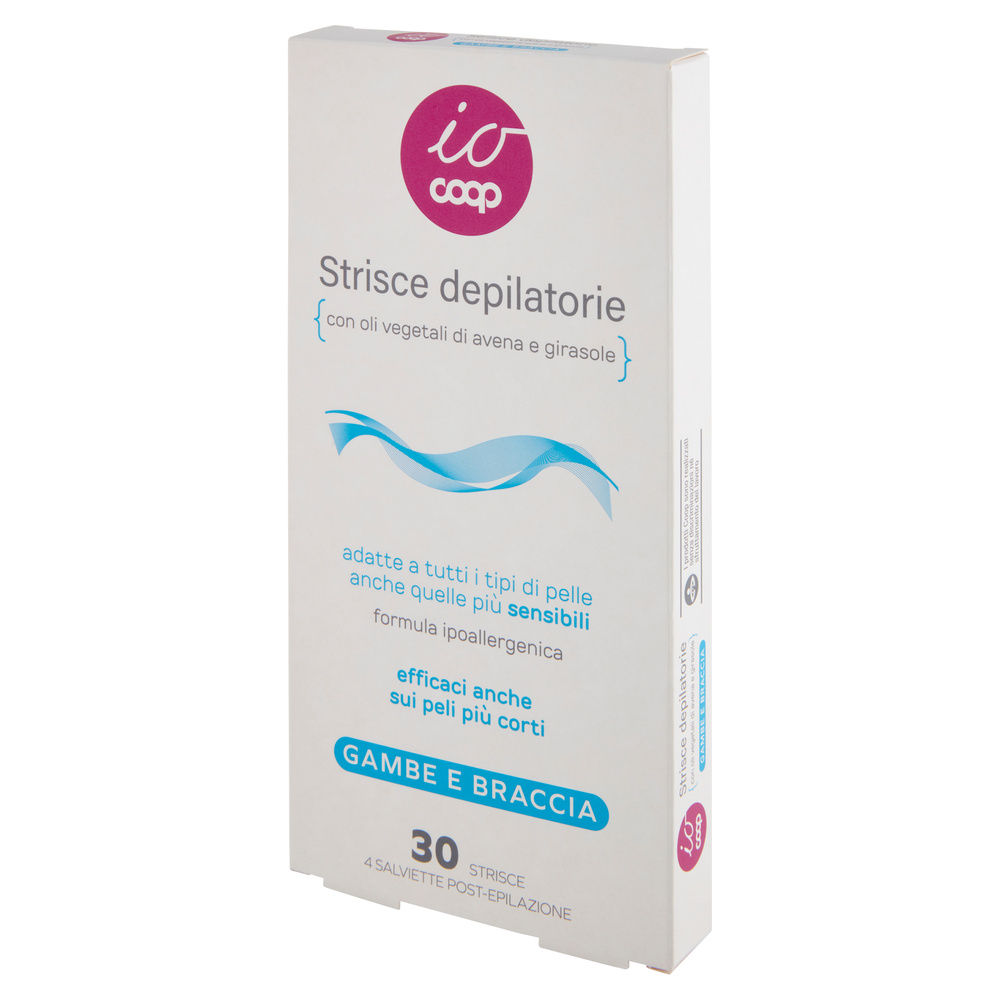 STRISCE DEPILATORIE GAMBE E BRACCIA IO COOP 30 PZ + 4 SALVIETTE POST-EPILAZIONE - 10