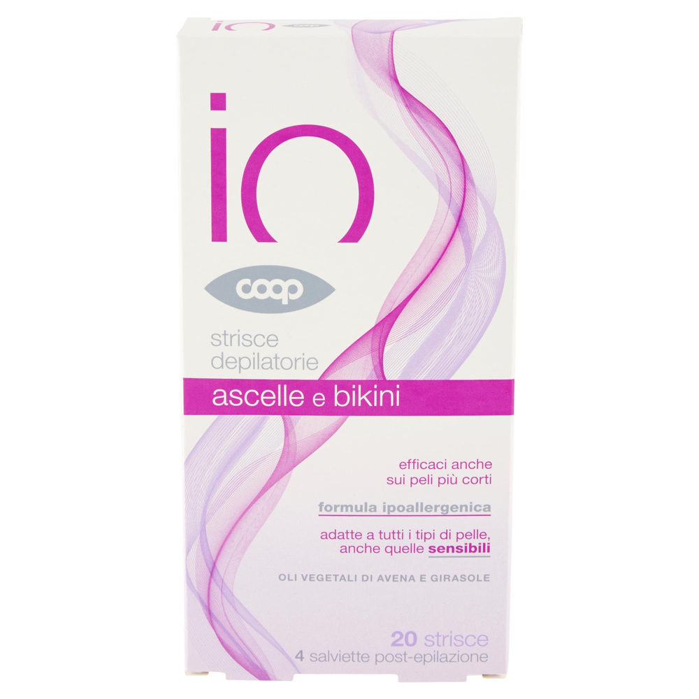 STRISCE DEPILATORIE ASCELLE E BIKINI IO COOP 20 PZ + 4 SALVIETTE POST-EPILAZIONE - 12