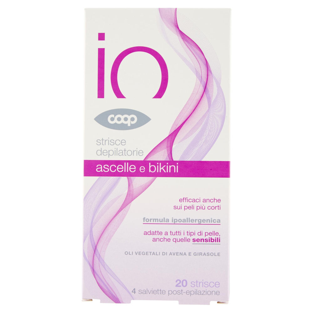STRISCE DEPILATORIE ASCELLE E BIKINI IO COOP 20 PZ + 4 SALVIETTE POST-EPILAZIONE - 13