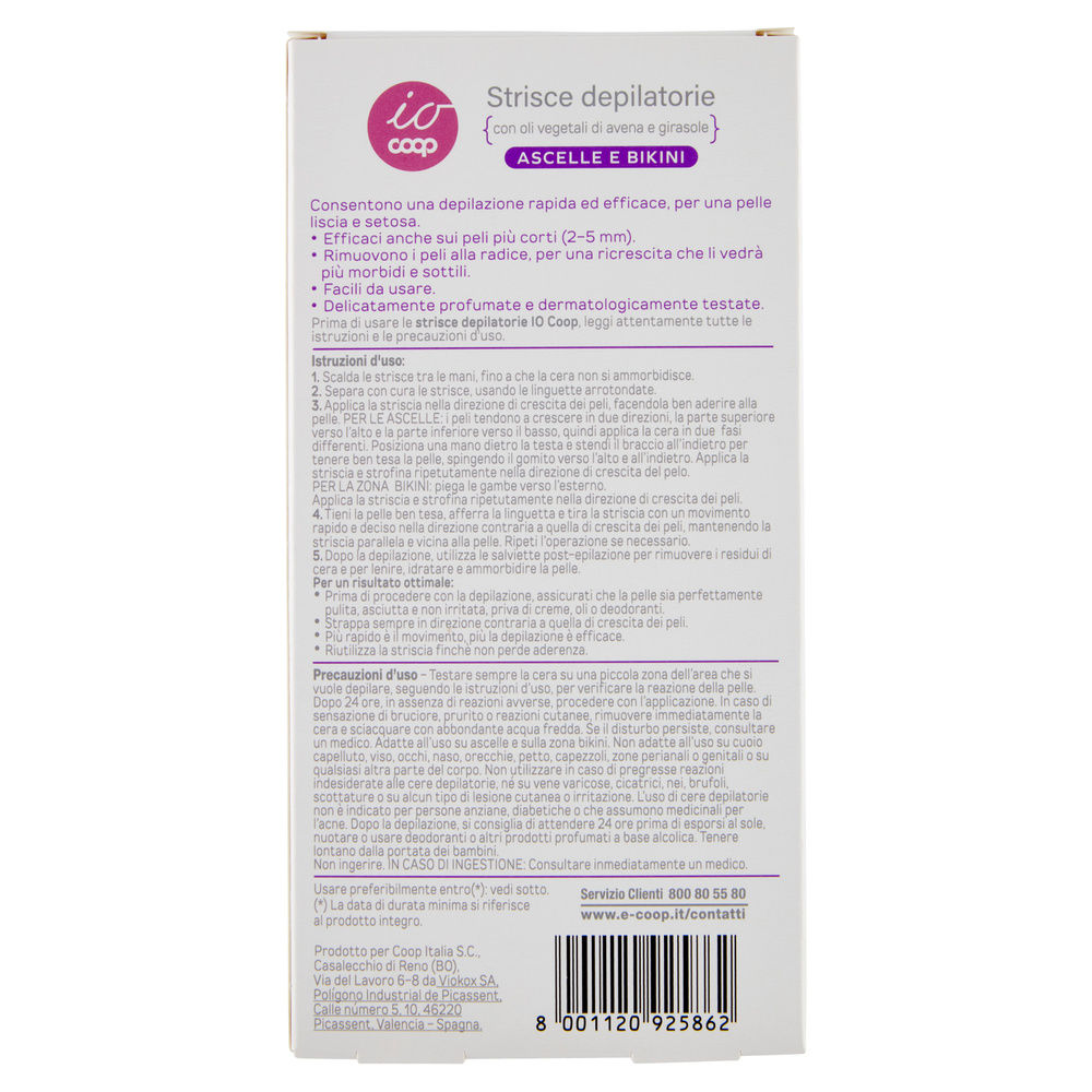 STRISCE DEPILATORIE ASCELLE E BIKINI IO COOP 20 PZ + 4 SALVIETTE POST-EPILAZIONE - 4