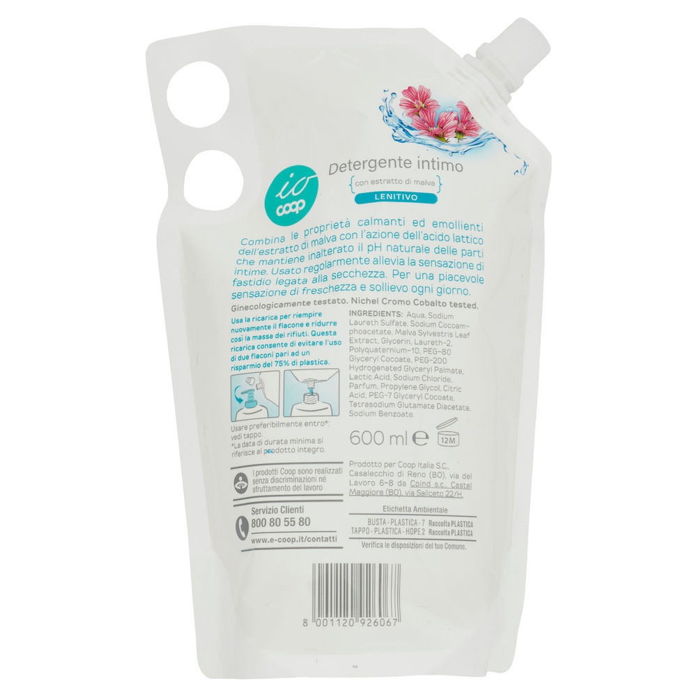 DETERGENTE INTIMO LENITIVO RICARICA IO COOP ML 600 - 1