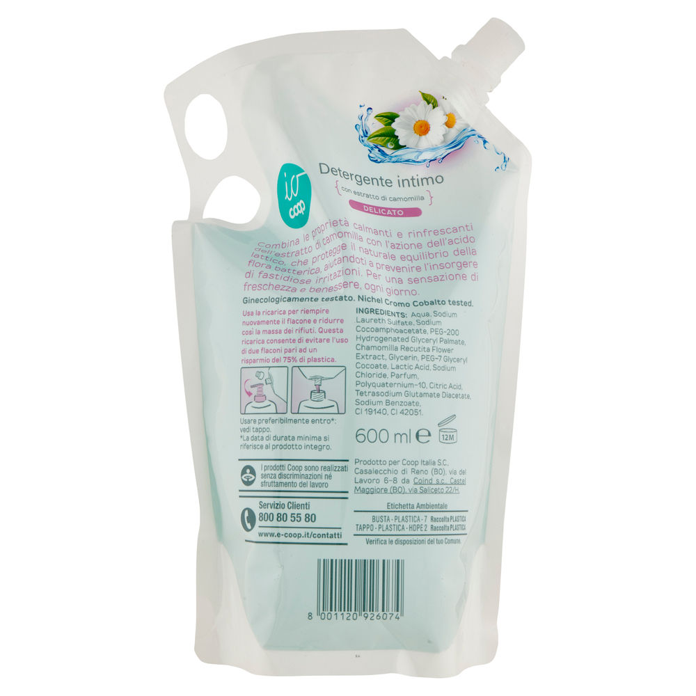 DETERGENTE INTIMO DELICATO RICARICA IO COOP ML 600 - 1